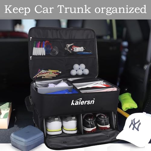 2 Layer Golf Trunk Organizer, Waterproof Car Golf Locker wit