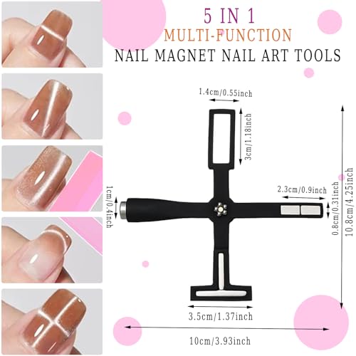 Herramienta magnética de uñas 5 en 1 multifunción para arte