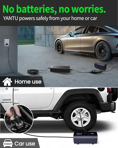 YANTU Inflador de neumáticos portátil de 120 W/10 A/CA, bomb