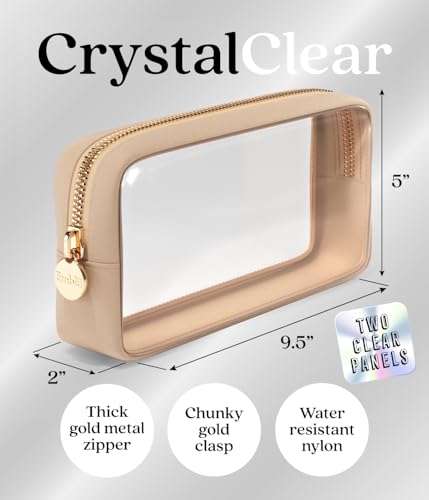 Embla Bolsa de maquillaje transparente para mujer con bolsa