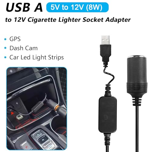 CERRXIAN Cable de alimentación USB A macho de 1 pie a 12 V 8