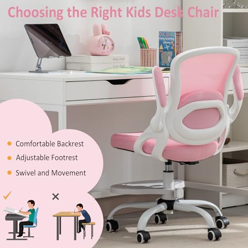 Silla de escritorio para niños, silla de estudio ergonómica con altura