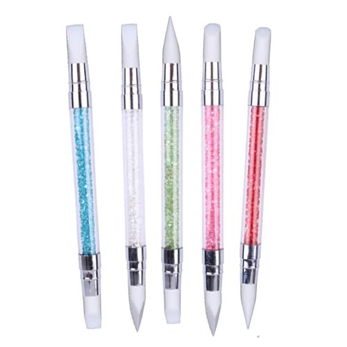 5 Uds Nail Art Sculpture Pen Dual Tipped Silicone Nail Tools