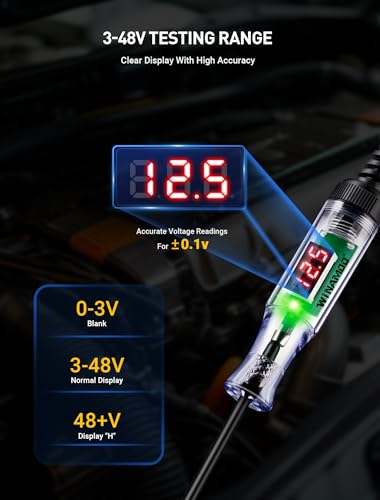 Luz de prueba automotriz con pantalla de voltaje digital LED