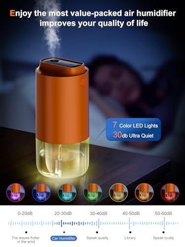 Humidificador portátil para viajes en automóvil, [purificaci