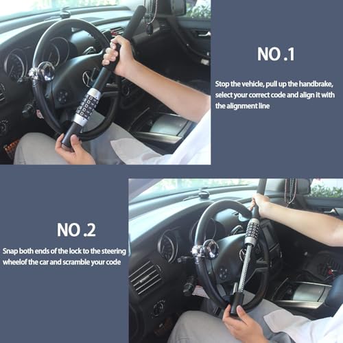 Cerradura para volante de automóvil, combinación de 5 código