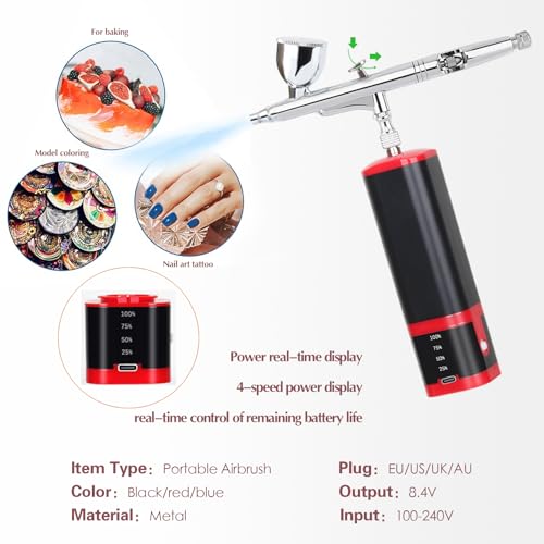 Kit de aerógrafo inalámbrico con soporte para cepillo de air