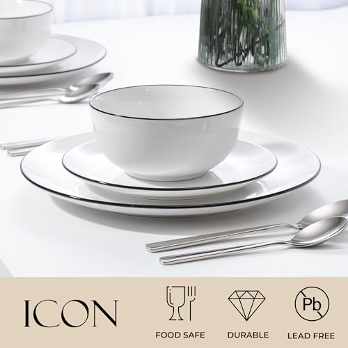 Zulay Kitchen Icon - Juego de vajilla de porcelana, servicio