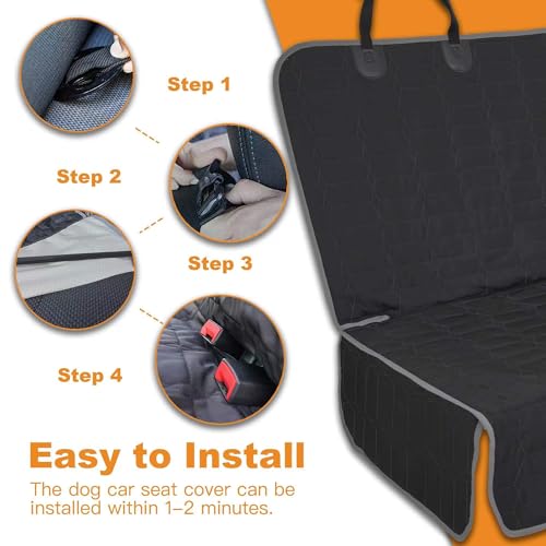 Funda de asiento de coche para perro para asiento trasero, f