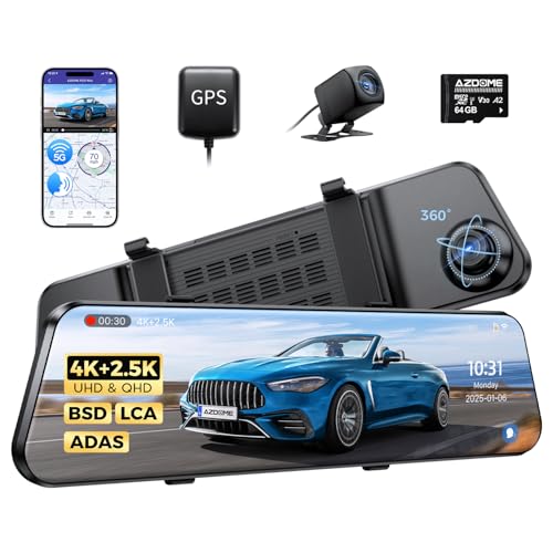 AZDOME PG17 Max 4K+2.5K Mirror Dash Cam con ADAS, BSD y LCA,