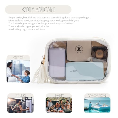 Bolsa organizadora de maquillaje transparente para mujer, bo