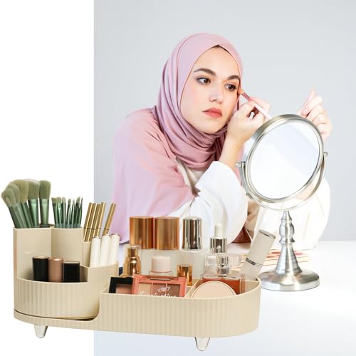 Organizador de maquillaje giratorio para encimera, organizad