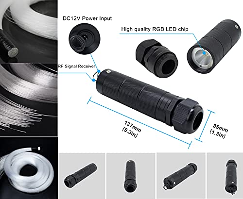 AZIMOM Uso del coche Bluetooth 6 W RGBW LED de fibra óptica