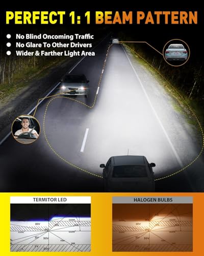 Combo de bombillas 9005 H11, 60000 lm, 800% más de luz, luce