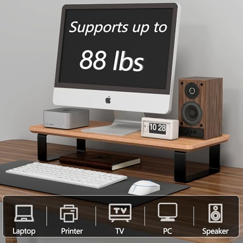 YUMORE Soporte de madera para monitor de computadora para es