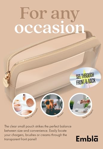 Embla Bolsa de maquillaje transparente para mujer con bolsa