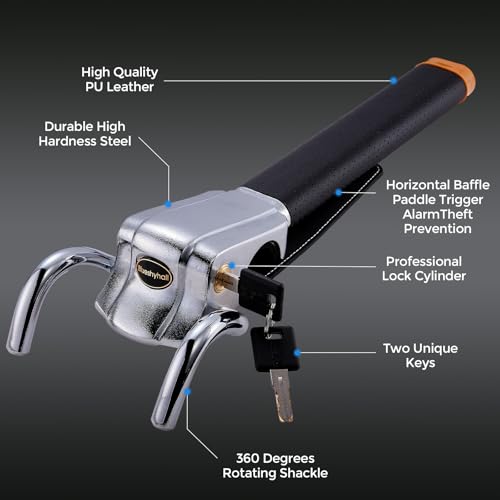 Blueshyhall Cerradura para volante de vehículo, dispositivos