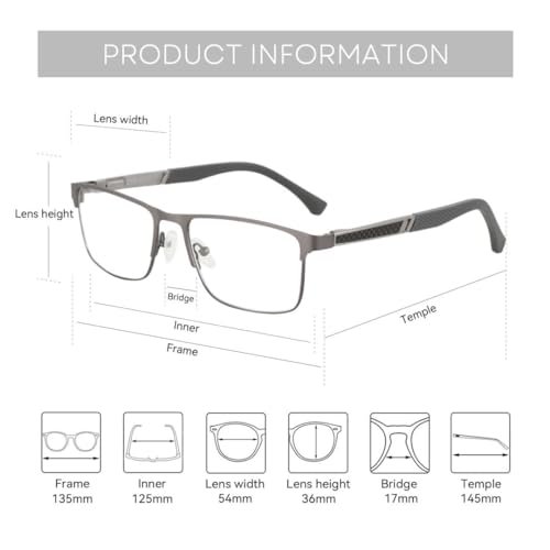 ZENOTTIC Gafas de lectura con luz azul para hombre, lectores