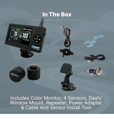 Sistema de monitoreo de presión de neumáticos RV con 4 senso