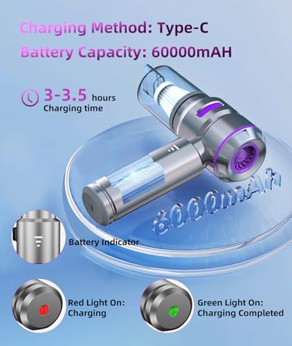 Powerful Cordless Car Vacuum Cleaner - 15000PA Strong Suctio