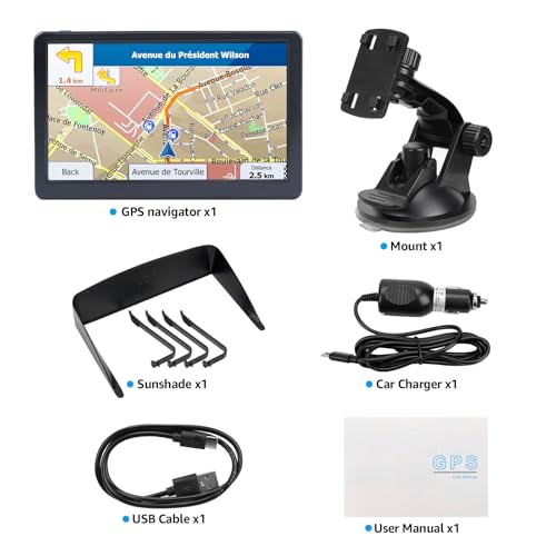 Navegador GPS para coche, camión, RV, pantalla táctil de 7 p