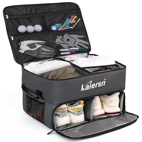 2 Layer Golf Trunk Organizer, Waterproof Car Golf Locker wit
