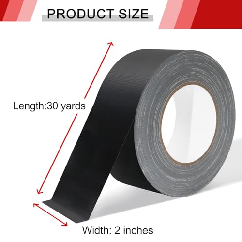 WELSTIK Cinta adhesiva negra no reflectante, 2 pulgadas x 30
