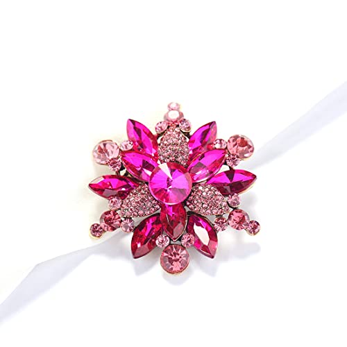 YOQUCOL Broche con forma de flor de diamantes de imitación d