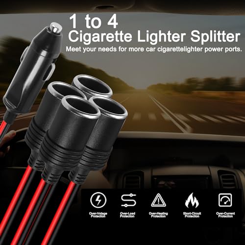 1 to 4 Car Cigarette Lighter 12v 24v Power Charger Adapter 4