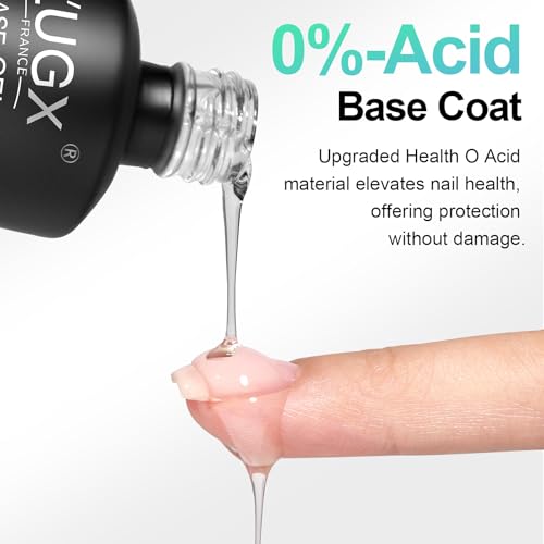 L'UGX Esmalte de gel con base de goma, 0% ácido, 0.5 onzas l