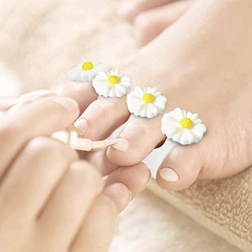 Beaupretty Separadores de dedos de silicona con flores de ma