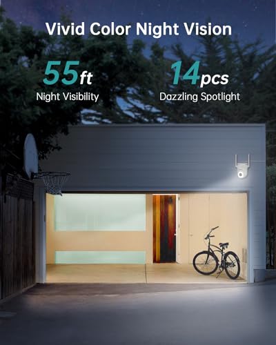 ZUMIMALL Cámara de seguridad 5 MP 5G con cable para exterior