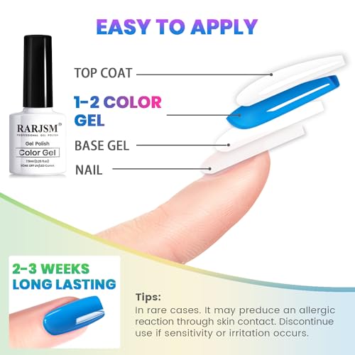 RARJSM Juego de 6 esmaltes de uñas de gel de gelatina de neó