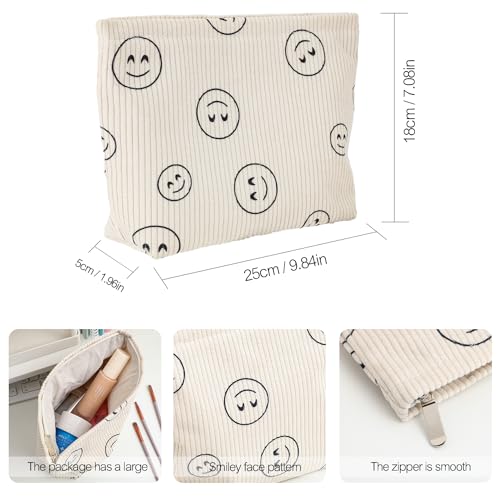 Bolsa de cosméticos Bolsa de maquillaje Preppy Cute Corduroy