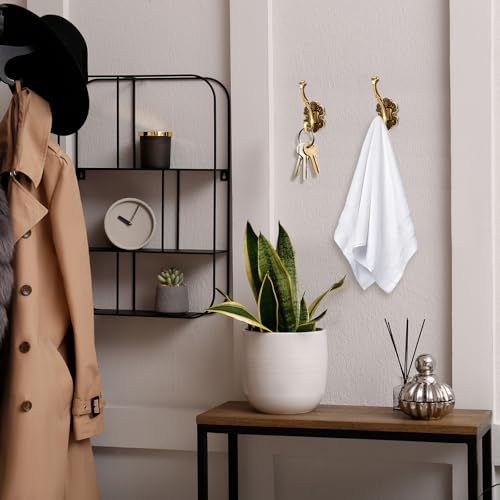 Zonon 4 ganchos de pared de latón antiguo vintage para colga