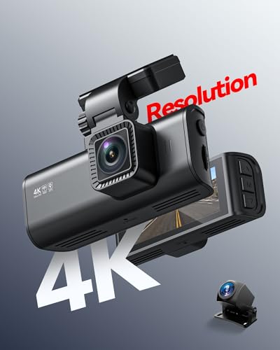 REDTIGER F7N 4K Dual Dash Cam con tarjeta de 64 GB, WiFi GPS