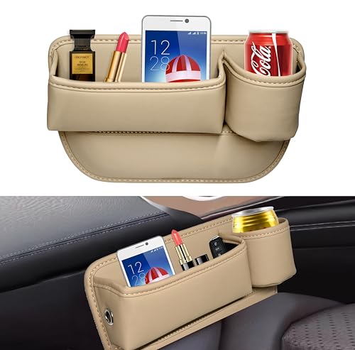 Portavasos de cuero para automóvil, bolsa de huecos para asi