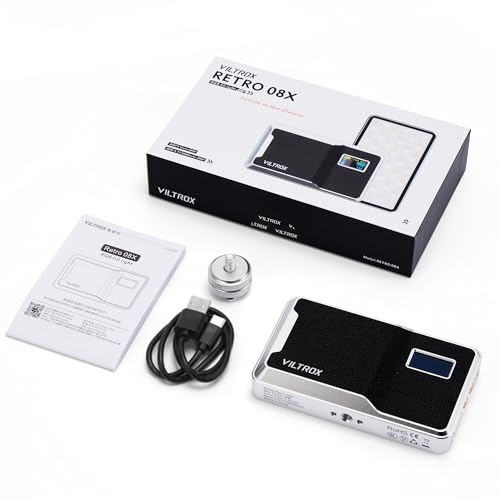 VILTROX Luz LED de 6000 mAh en la cámara, luz de video RGB c