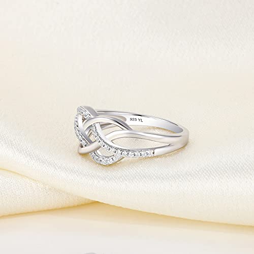 YL Anillos de nudo celta de plata de ley 925, anillo de nudo
