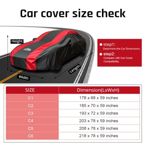 Funda impermeable para automóvil con diseño de rayas rojas,