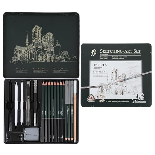 CXGFVRE - Juego de 19 lápices de dibujo y boceto, juego de l
