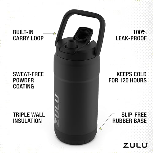 ZULU Goals Botella de agua de acero inoxidable de gran capac