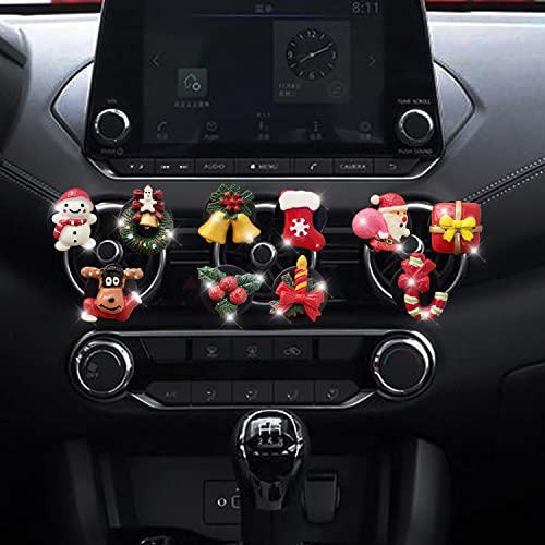 10 clips de ventilación de automóvil de Navidad, decoración
