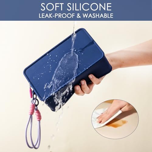Travistar Bolsa de maquillaje de viaje de silicona para muje