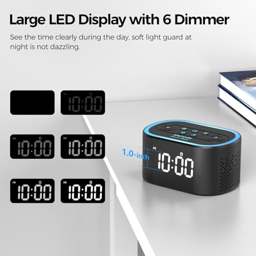REACHER Reloj despertador digital y máquina de sonido de ruido blanco,