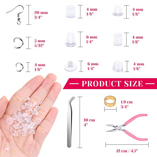 anezus Ganchos para aretes para hacer joyas, kit de suminist