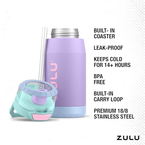 ZULU Kids Flex - Botella de agua aislada de acero inoxidable