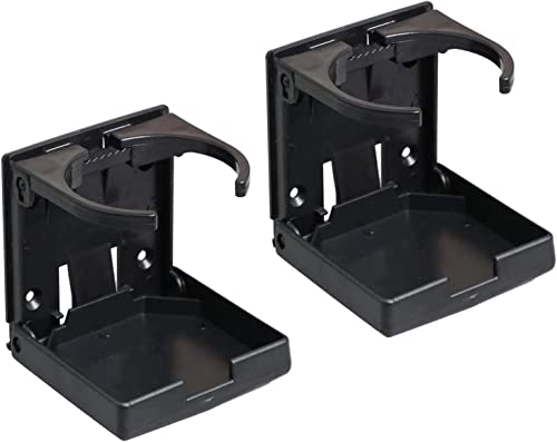 2 soportes plegables ajustables para bebidas con tornillos y
