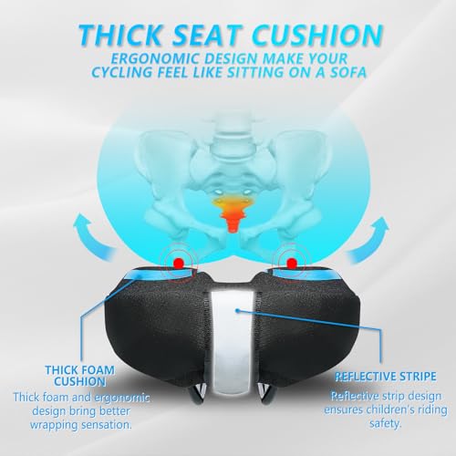 YLG Cojín de asiento de bicicleta para niños, funda de asien