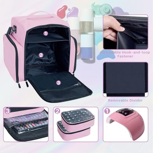 Estuche organizador de esmalte de uñas, grande, 60 botellas,